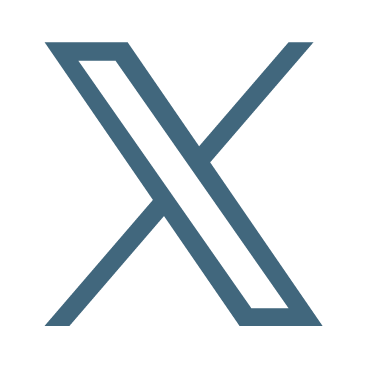 Social media icon for X platform in Stemloop "stone blue" color.